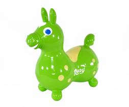 Ginásio inflável Bouncy Horse Rody Lime Green para crianças de 3 a 5 anos