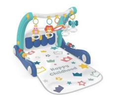 Ginásio Tapete Atividades 2 em1 Andador Musical Kitstar Azul 7046