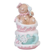 Gingerbread xícaras rosa e azul candy color - 18cm