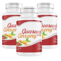 Ginseng com Guaraná 360 cápsulas 500 mg 3 frascos x 120 caps energia vigor - NS SUPLEMENTOS