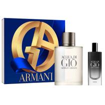 Giorgio Armani Acqua di Gio Coffret Kit - Perfume Masculino EDT + Travel Size Acqua di Gio Parfum