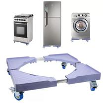 Gira Facil Suporte Rodinhas Ajustável Móvel De Refrigerador, Freezer, Geladeira, Fogão e Máquina De Lavar Em Aço Inox Suporta Até 400Kg - Kazalinda
