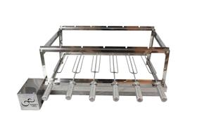 Gira Grill Inox 6 Espetos para Churrasqueiras de Alvenaria e Pré-moldadas