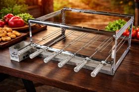Gira grill inox com 6 espetos giratorio bivolt Gira grill inox com 6 espetos giratorio bivolt