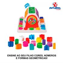 Girababy Brinquedo Educativo Blocos Encaixe Didático Colorido Kit 18 Peças Coordenação Motora Lógico