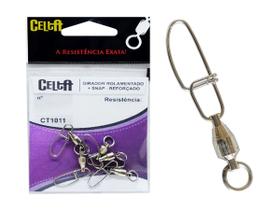 Girador Celta Rolamentado + Snap Reforçado Nº 3 Nickel 89lb / 40,3kg - 5 Peças Girador Celta Rolamentado + Snap Reforçado Nº 3 Nickel 89lb / 40,3kg - 5 Peças