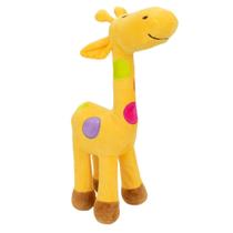 Girafa Amarela Com Pintas Coloridas 34cm - Pelúcia