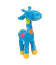 Girafa Azul Com Pintas Coloridas 34cm - Pelúcia