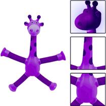Girafa Brinquedo Tubo Estica Gruda Ventosa LED cor Roxa
