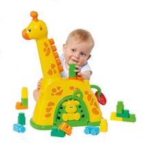 Girafa de Atividades Articulada com 15 Blocos Brinquedo Educativo +2 Anos Baby Land Molto Blocks