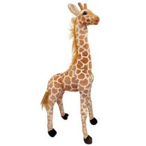 Girafa de Pelúcia Realista Grande 80cm Safari Articulada