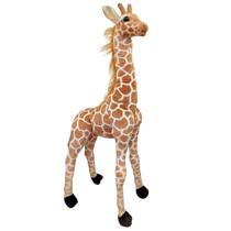 Girafa de Pelúcia Realista Grande 90cm Safari Articulada