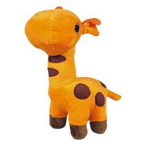 Girafa De Pelúcia Safari Em Pé Olho Com Brilho 23Cms - Laranja