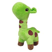 Girafa De Pelúcia Safari Em Pé Olho Com Brilho 23Cms - Verde