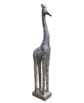 Girafa Decorativa Rústica Resina Prata 33,5cm - Espressione
