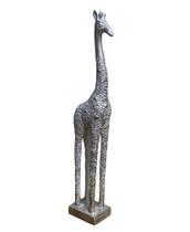 Girafa Decorativa Rústica Resina Prata 40cm - Espressione
