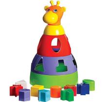 Girafa Didática Colorida com Blocos Geométricos de Encaixar Mercado Toys 291 - Merco Toys