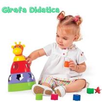 Girafa Didática Montar e Encaixar Bebê Brinquedo Educativo Pedagógico para bebês Infantil Mercotoys Menino E Menina