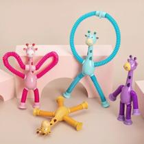 Girafa Led kit com 4 Girafas Pop Tubo Estica E Gruda Montessori Led Magic