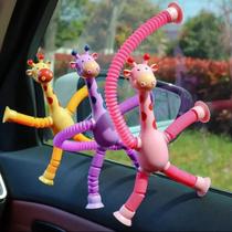 Girafas Melman Pop Tube Divertida com ventosa Novidade Infantil Brinquedo educativo