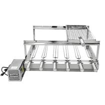 Giratório 6 Espetos Curto Motor Esquerdo Grelha Moeda Inox