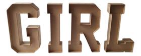 Girl - Kit 4 Letras Caixas Grande Altura 60cm Em Mdf 3mm Girl - Kit 4 Letras Caixas Grande Altura 60cm Em Mdf 3mm
