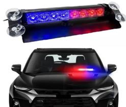 Giroled giroflex Sinalizador Barra Led Flash Brake Light Vermelho/Azul 8 Leds Polícia 12v - Honesty