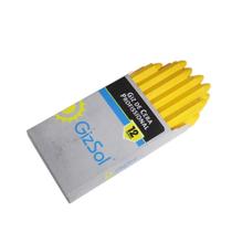 Giz Amarelo Sextavado - Cx Com 12 Pecas 110x12mm - Giz Sol
