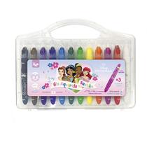 Giz Aquarela Bastão Retrátil Princesas Disney 12 Cores Dac