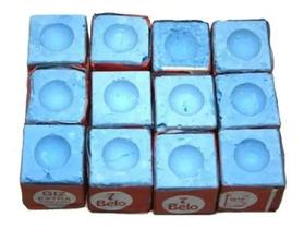Giz Azul Comum 7 Belo Para Taco De Sinuca Bilhar 12 Peças