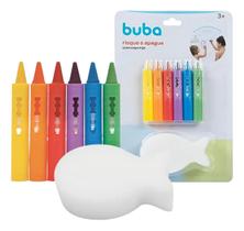 Giz Caneta 6 Cores C/ Esponja Banho Risque E Apague Buba Cor Colorido