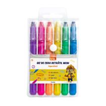 Giz Cera BRW Retrátil 6 Cores Neon 6 Cores
