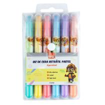 Giz Cera Retrátil Brw Aquarelável 6 Cores