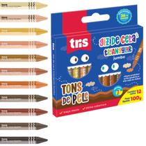 Giz cera triangular jumbo tons de pele - 12 cores - tris Giz cera triangular jumbo tons de pele - 12 cores - tris