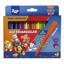 Giz Cera Triangular Patrulha Canina 12 Cores Escolar Dac