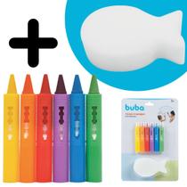 Giz De Banho Risque E Apague 6 Cores Buba Com Esponja