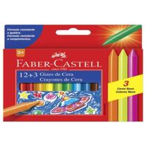 Giz de Cera 12 + 3 Cores Neon Faber Castell - Faber-castell Giz de Cera 12 + 3 Cores Neon Faber Castell - Faber-castell