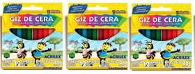 Giz De Cera 12 Cores Kit 3 Unidades Giz De Cera 12 Cores Kit 3 Unidades