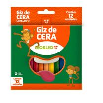 Giz de Cera 12 Cores Leo e Leo- Kit 6 caixas- 72un total