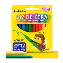 Giz de Cera 12 Cores Traço Macio Super Cobertura Top