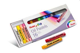 Giz De Cera 16 Cores Pastel Oleoso Pentel