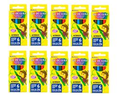 Giz De Cera 6 Cores 24g Acrilex Kit 10 Caixas