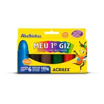 Giz de Cera 6 Cores Meu Primeiro Giz 09506 - Acrilex Giz de Cera 6 Cores Meu Primeiro Giz 09506 - Acrilex