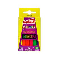Giz de Cera 6 Cores Neon Fino Radex Heróis