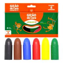 Giz de Cera 6 Cores Para Desenhar e Colorir Resistente e Lavável para Crianças - Leo&Leo