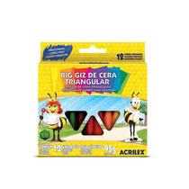 Giz De Cera Acrilex Big Jumbo Triangular 12 Cores 2 caixas