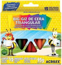 Giz De Cera Acrilex C/12 Cores Big triangular 95g