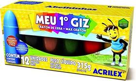 Giz De Cera Acrilex Meu Primeiro Giz 06 Cores Jumbo Nfe