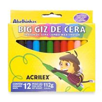 Giz De Cera Acrilex Traço Macio Super Cobertura - 12 Cores