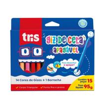 Giz de Cera Apagável 14 cores + Borracha Tris